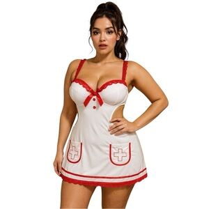 Rampage Intimates Nurse Costume Dress – White/Red – Size M